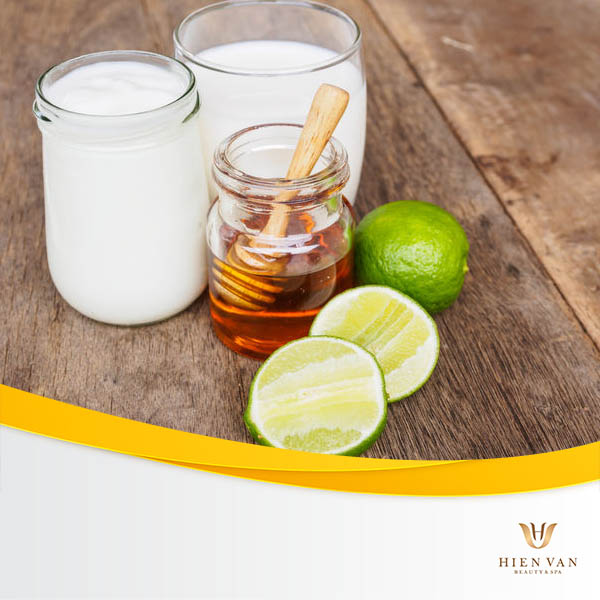 mặt nạ trị mụn từ mật ong, sữa chua và chanh